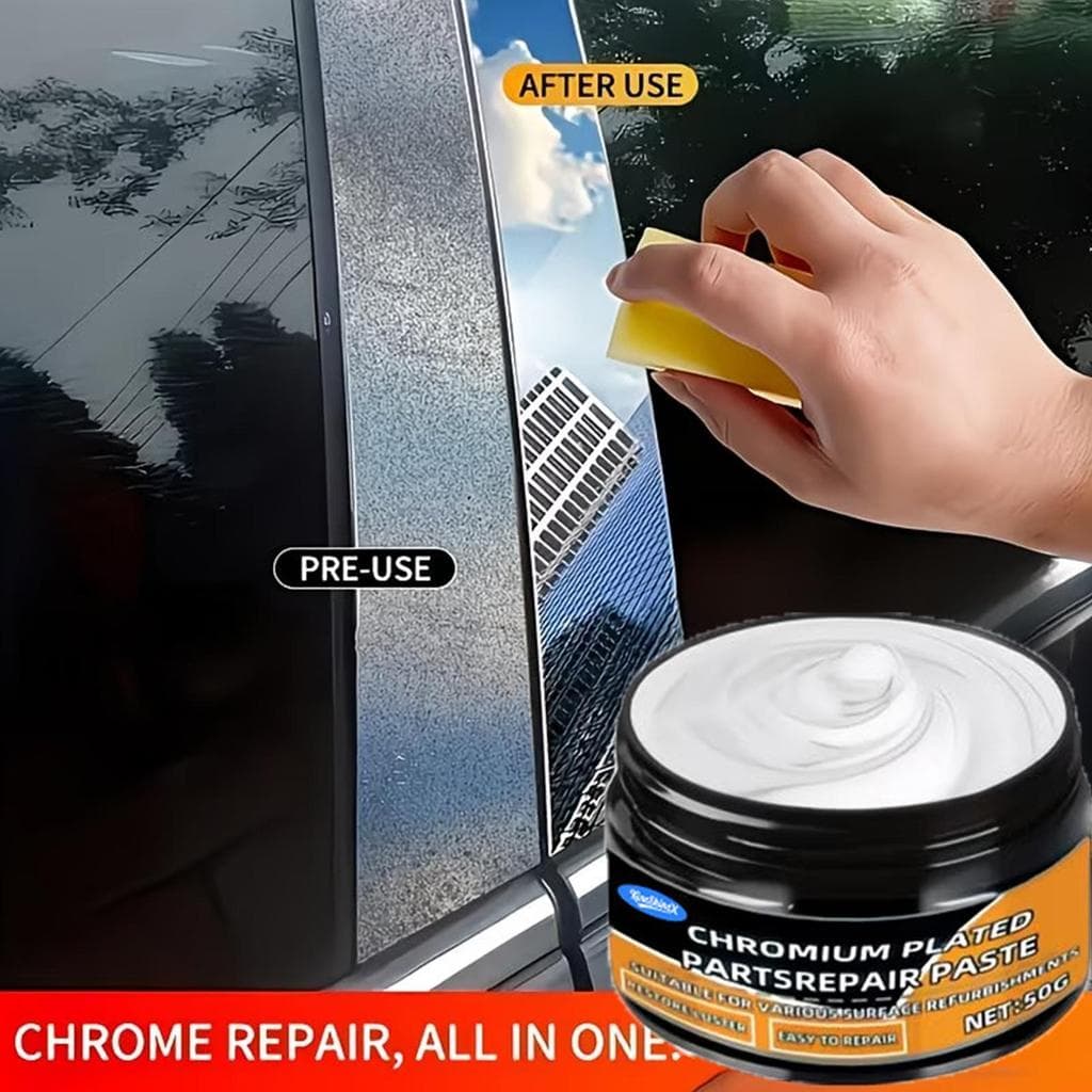 Limpador De Aro Cromado 50g Creme De Reparo De Metal Com Esponja Para Arranhões De Carro Removedor De Ferrugem lameintbr