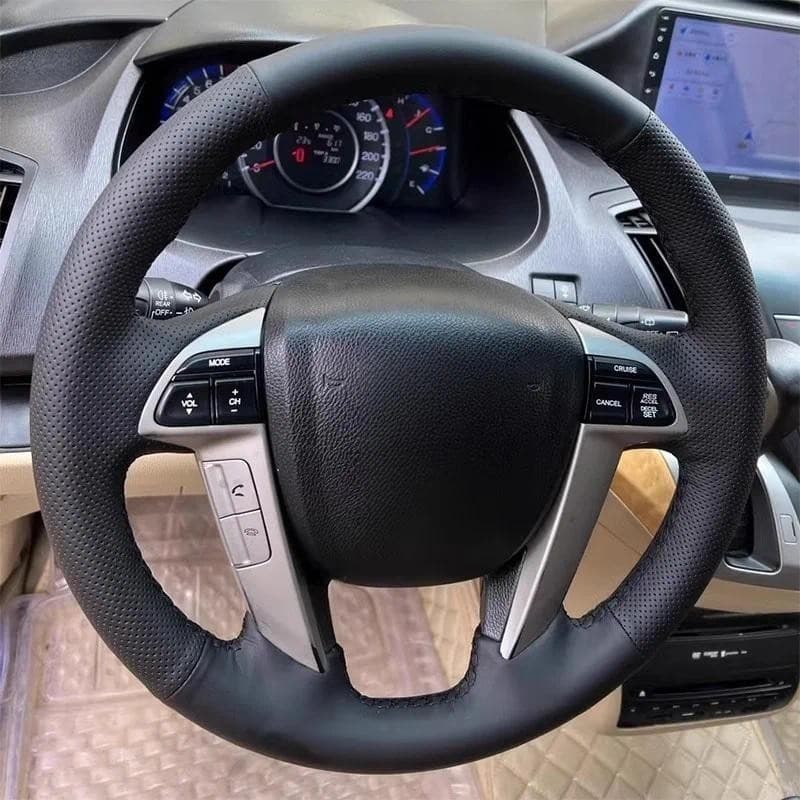 Capa De Volante De Couro Genuíno Personalizada Para Honda Accord 8 2008-2012 Crosstour 2012 Piloto 2009 Acessórios Inter