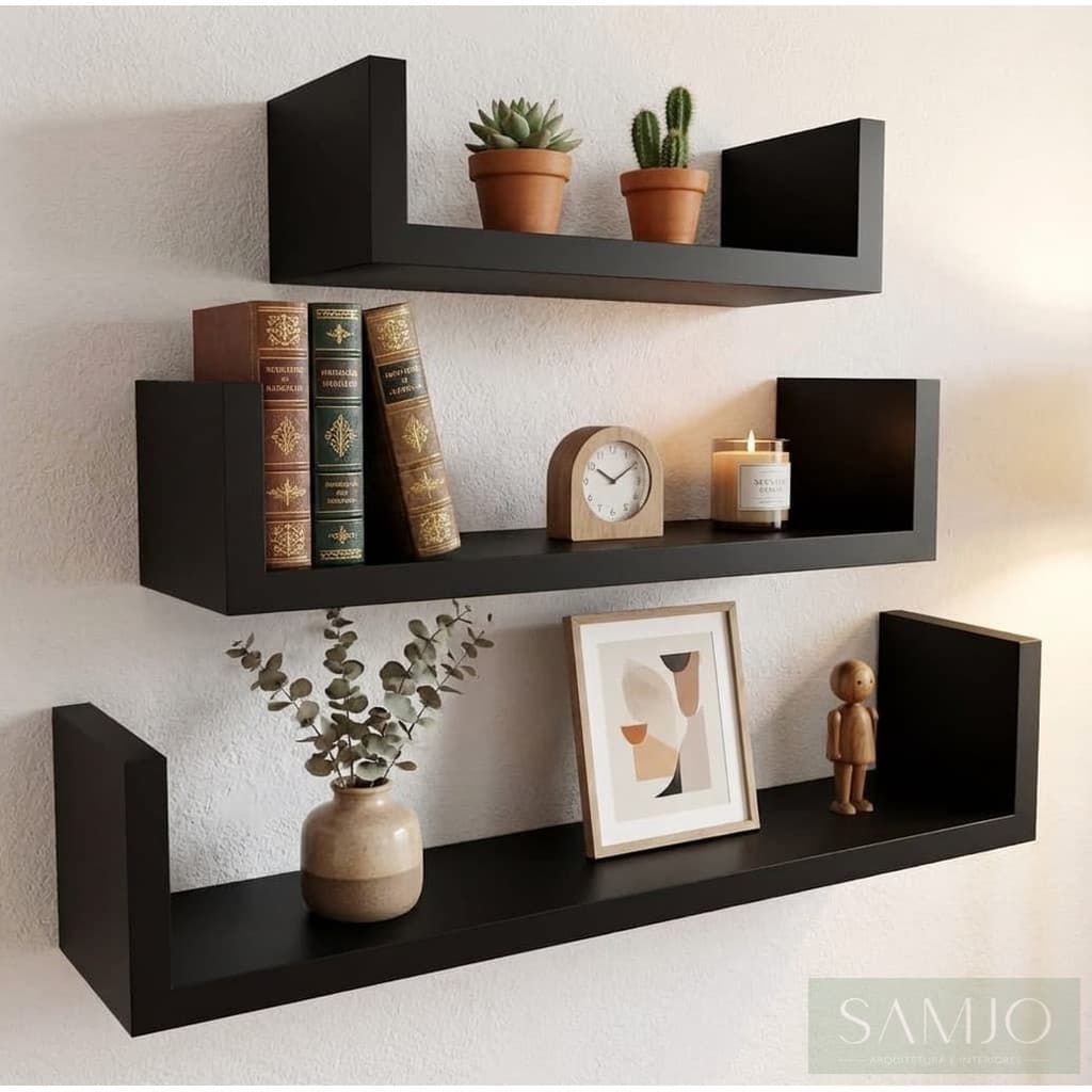 3 Prateleiras em U, Decoração, Cozinha, Sala, Quarto, Envio Imediato