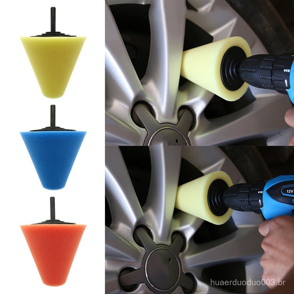 Esponja De Polimento De Espuma Almofadas Em Forma De Cone Para A Ferramenta De Cubo De Roda De Carro