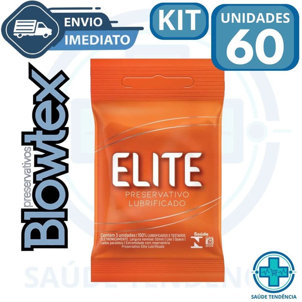 Kit 60 Preservativo Camisinhas Lub (3x20) Elite Blowtex Cx