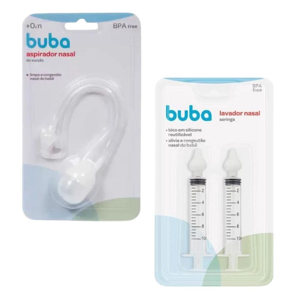 Kit Aspirador Nasal Buba 2 Seringa e Aspirador