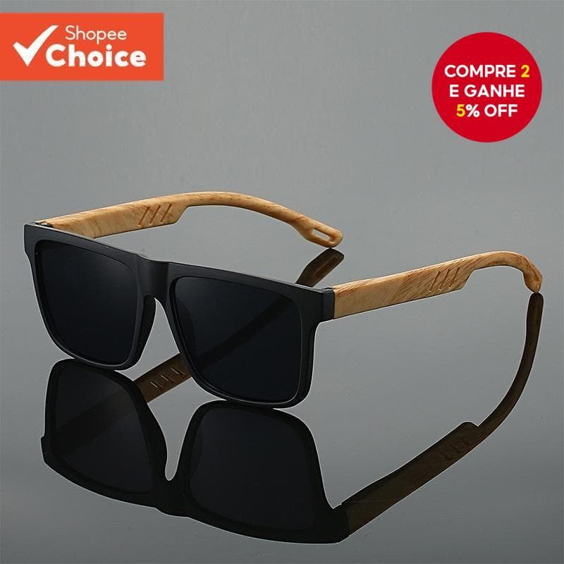 Óculos De Sol Retrô De Madeira De Bambu Com Proteção UV400 Unissex Na Moda