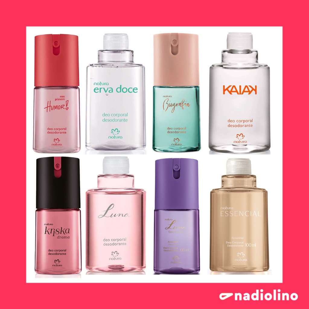 Desodorante Spray Deo Corporal Feminino Natura - 100ml - Biografia, Essencial, Humor, Ilía, Kaiak, Kriska, Luna