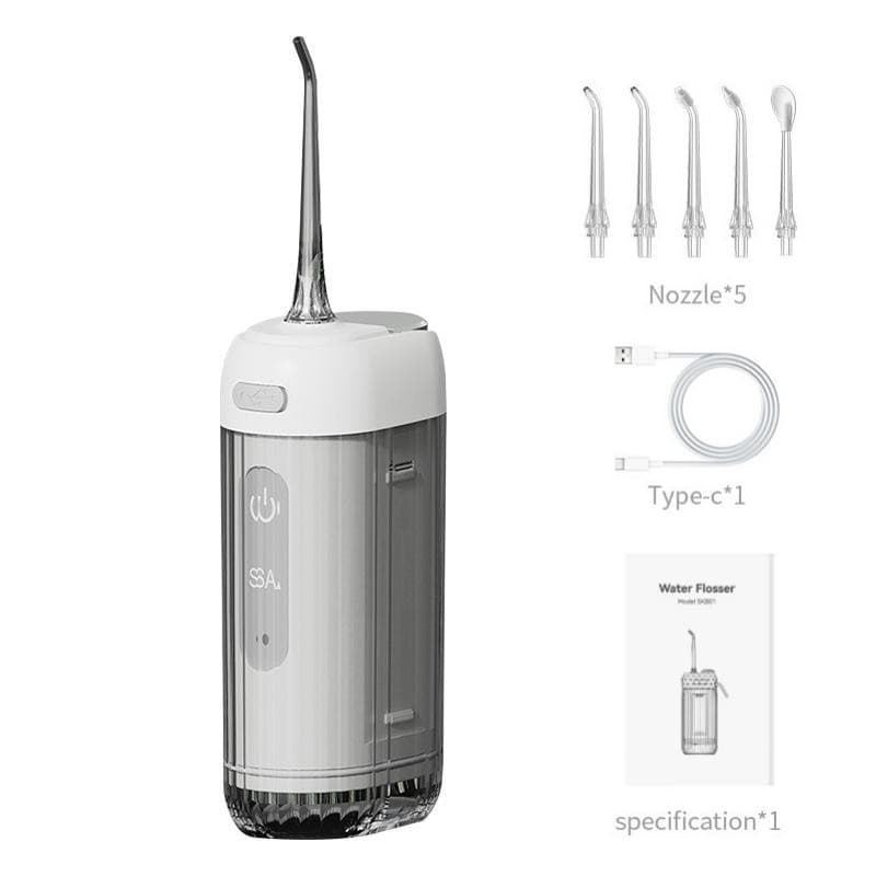 Irrigador Dental Profissional Recarregável IPX7 Oral 200ml Com 5 Bicos