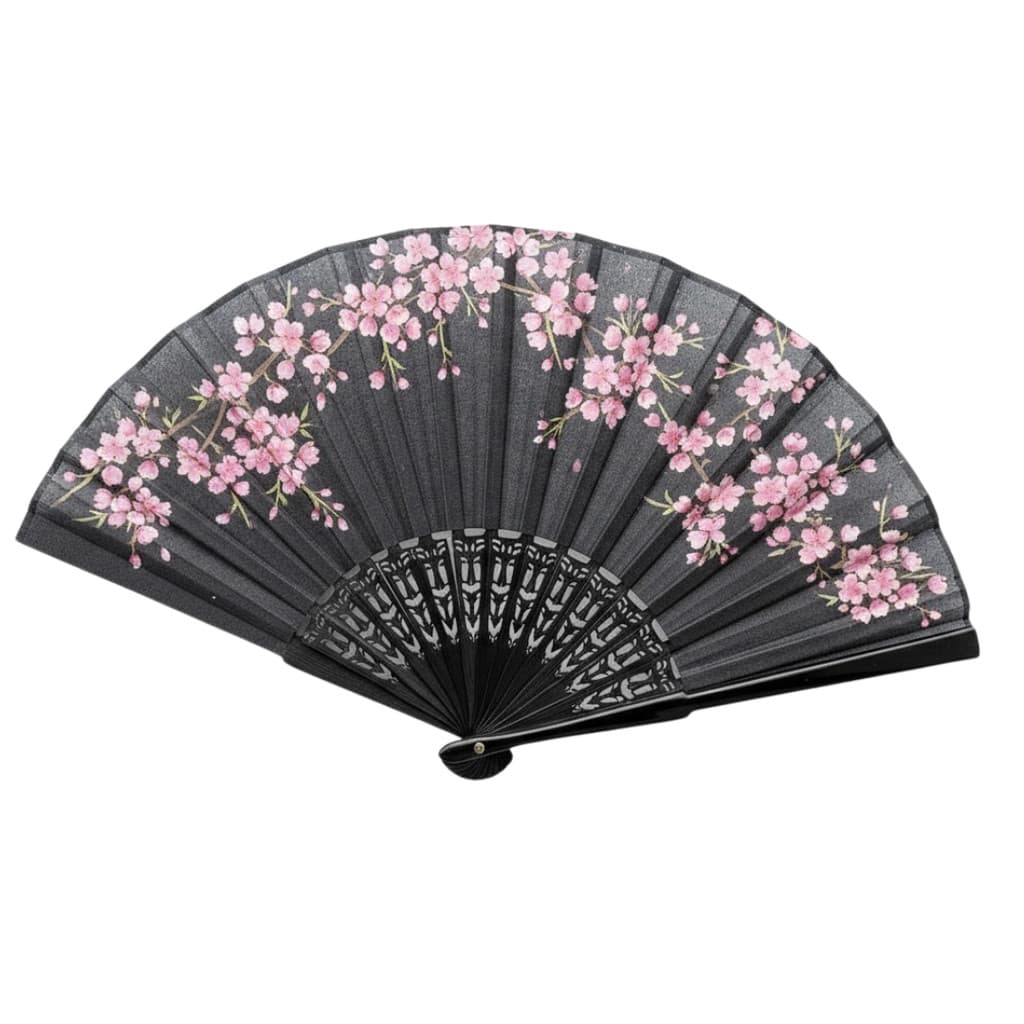 Leque Luxo com decoração floral para Abanar 43x22