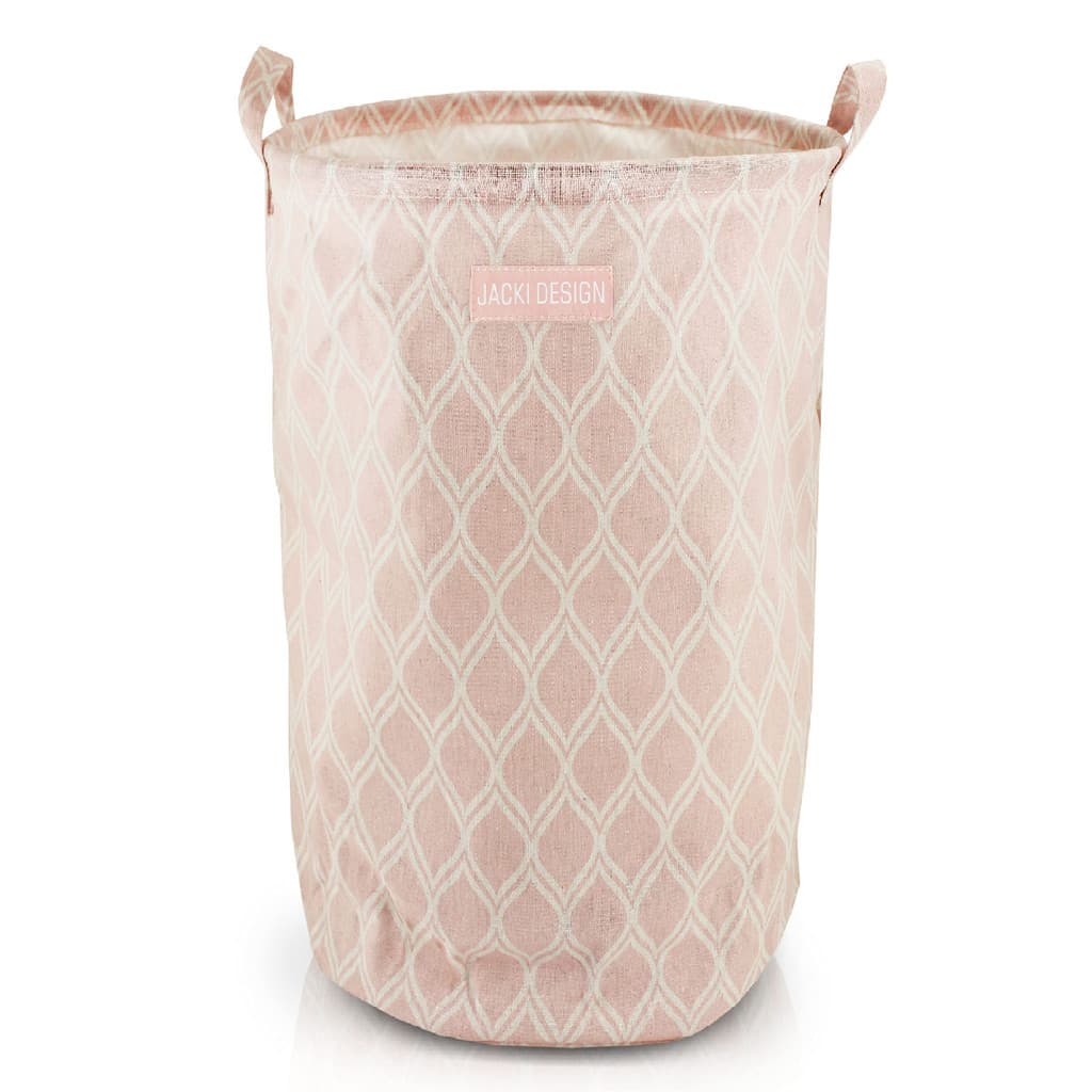 Cesto Redondo Organizador Multiuso Dobravel Brinquedo Tecido Cor:Rosa 2