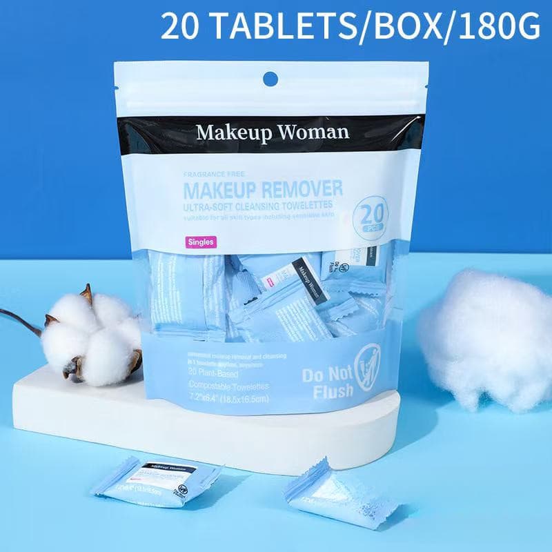 Lenços demaquilantes por atacado, pacote de peça única, mini toalhas, saco de 20 peças, direto da fábrica