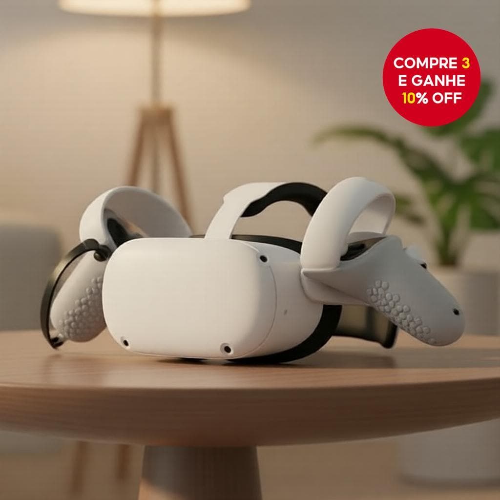  Grips Controladores para Oculus Meta Quest 2 Acessórios VR: Capa Antiderrapante para Controladores com Capas para