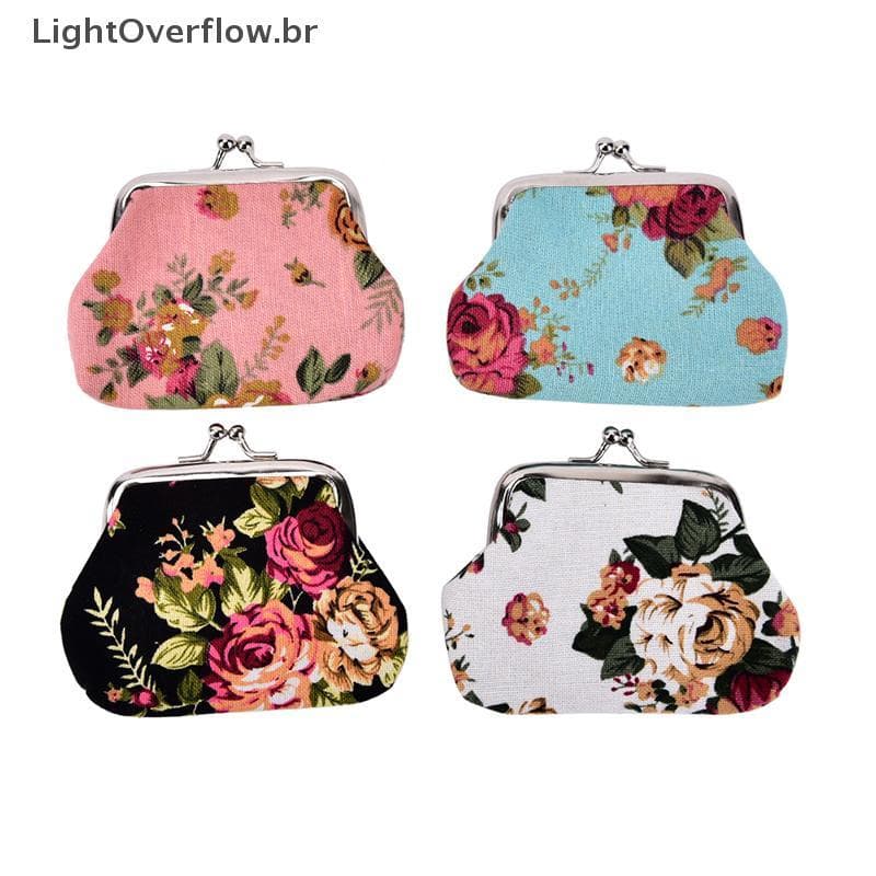 Bolsa De Moedas Feminina , Com Estampa De Flores Poeta , Chave De Crédito