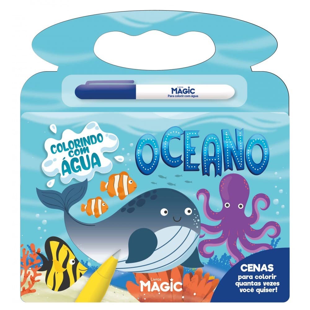 Livro Colorindo Com Água Oceano