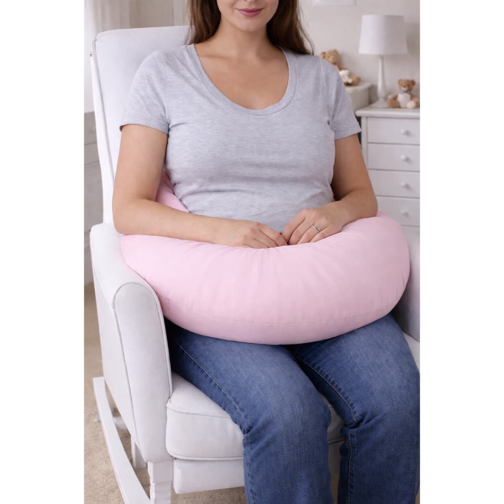 Almofada de Amamentação Bebe Travesseiro 100% Algodão com Laço Apoio de Colo Prático