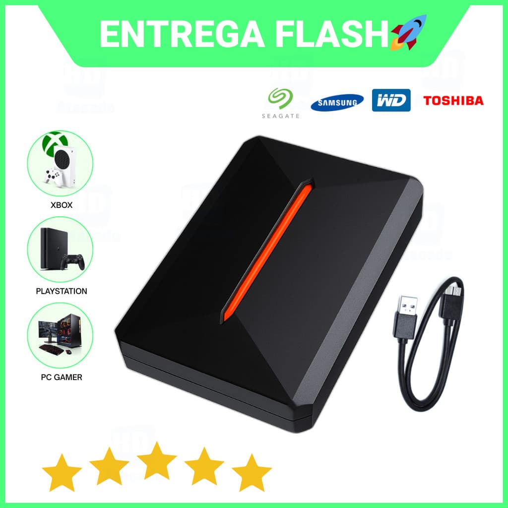HD Externo 500GB a 1TB USB 3.0 – SSD Portátil de Xbox PS4 Console e Notebook – Armazenamento Rápido