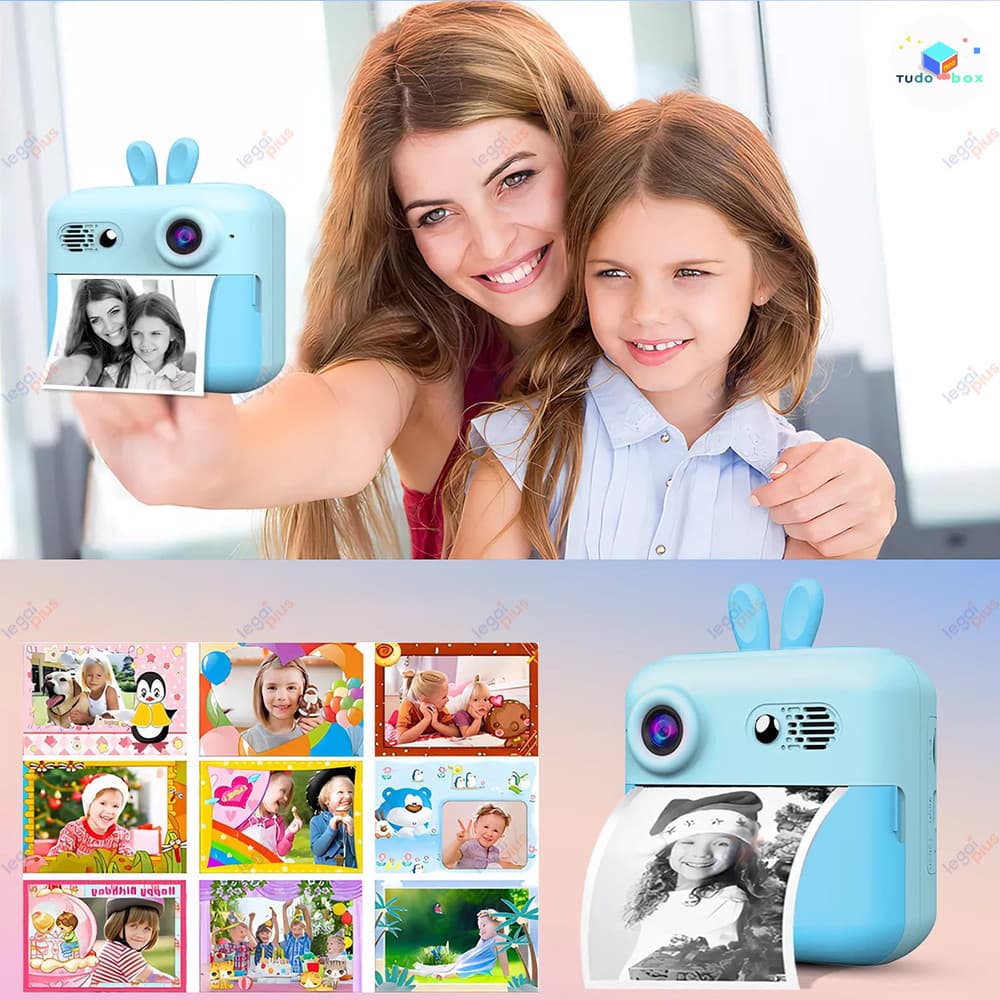 Câmera Digital Infantil com Impressão Térmica Instantânea - Presente Criativo para Meninos e Meninas