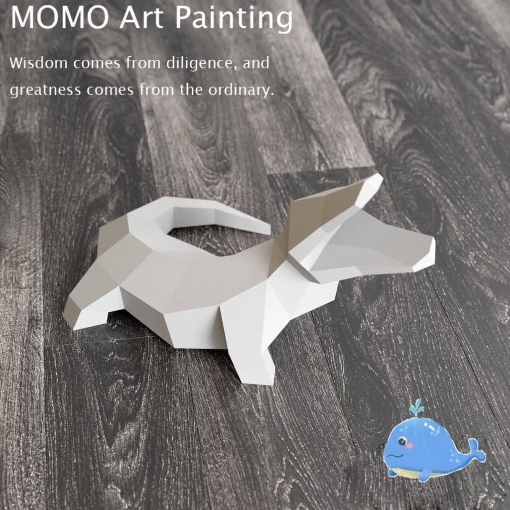 Papel MOMO Modelo de papel geométrico tridimensional Bonito Crocodilo Animal Modelo de papel 3d DIY Molde de papel artes