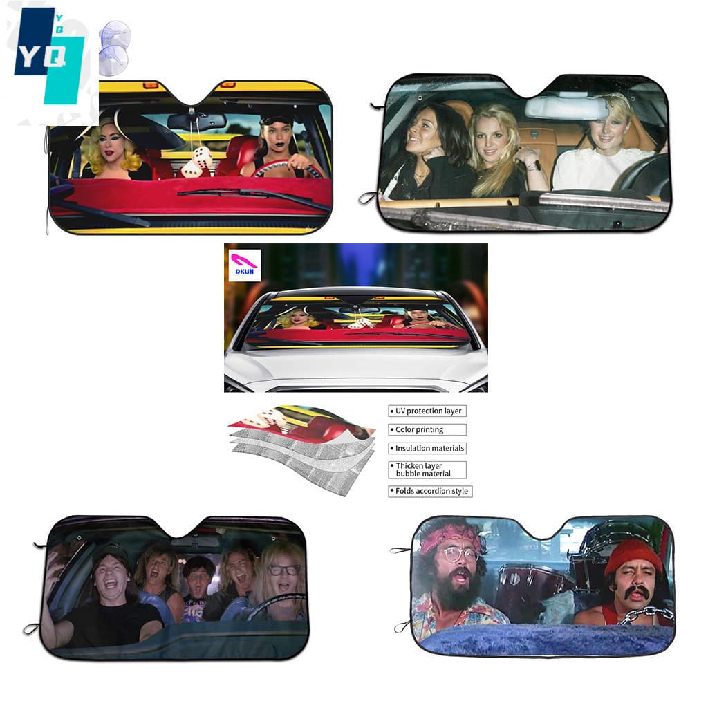 Anime Dobrável Pára-Brisa Do Carro Tons De Sol Ajuste Universal 51.2 " X 27.5 " Manter Seu Veículo Fresco , Uv E Refleto