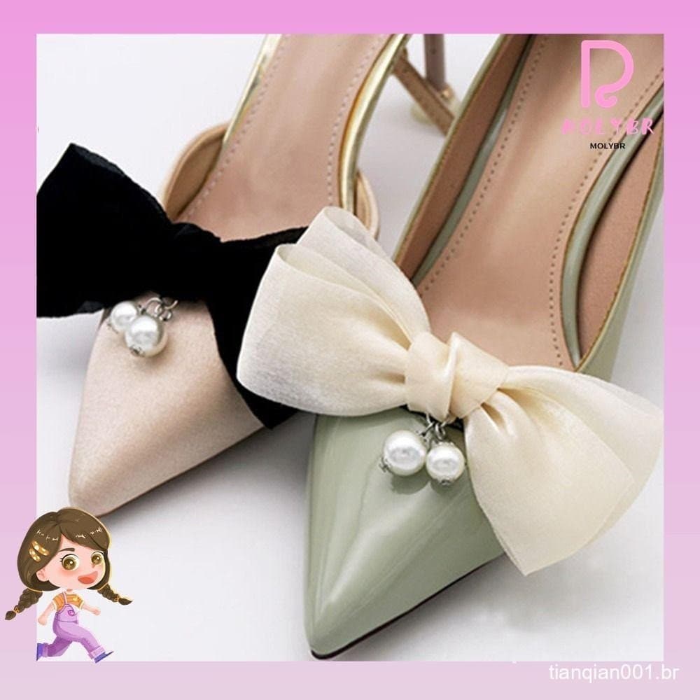 MOLYBR 1 Par De Sapatos Clip De Sapato Fivela De Encanto Com Arco Removível