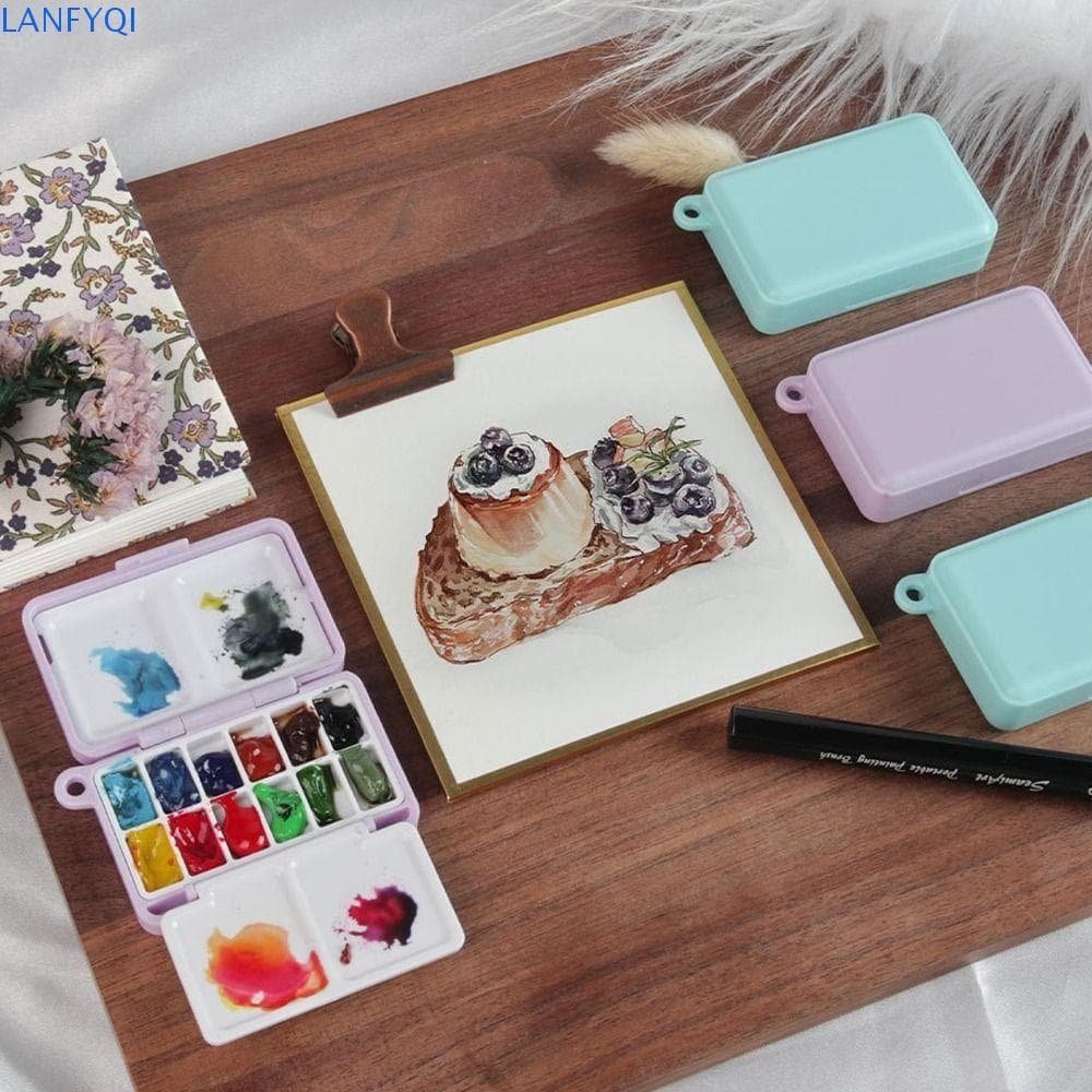 LANFYQI Mini Caixa De Pintura Portátil , Paleta Em Aquarela Com Design De Subpacote Removível ,