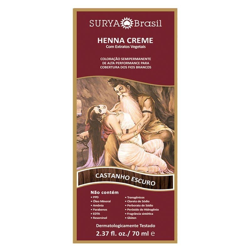 Tintura Creme Henna Surya Castanho Escuro Surya