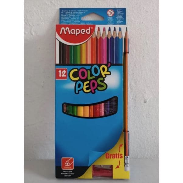 Lápis de Cor 12 Cores + Apontador Color Peps Maped