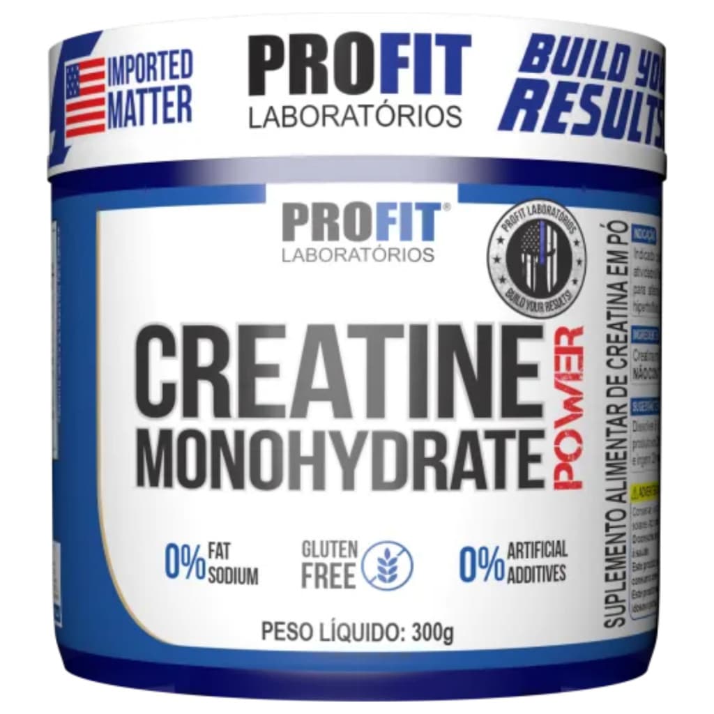 Creatina Monohidratada Power Sem Glúten 300g / 150g Alta Performance e Força