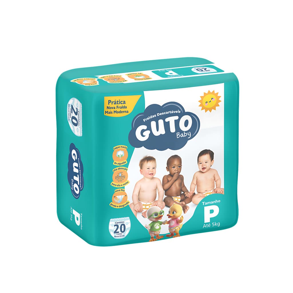 Fralda Infantil Guto Baby P C/ 20 Unidades - Entrega Rápida