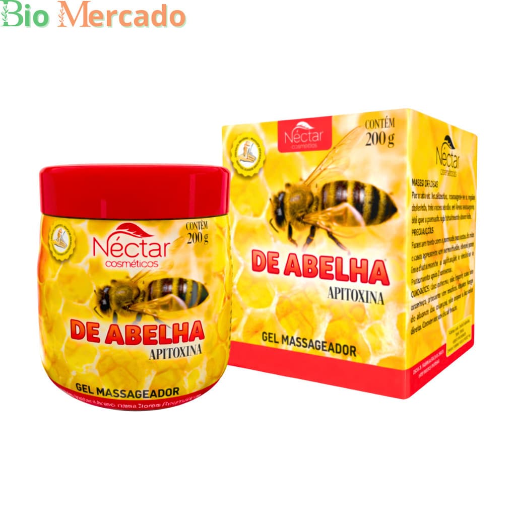 Kit Com 5 Uni Gel Massageador Abelha Néctar Cosméticos 200g