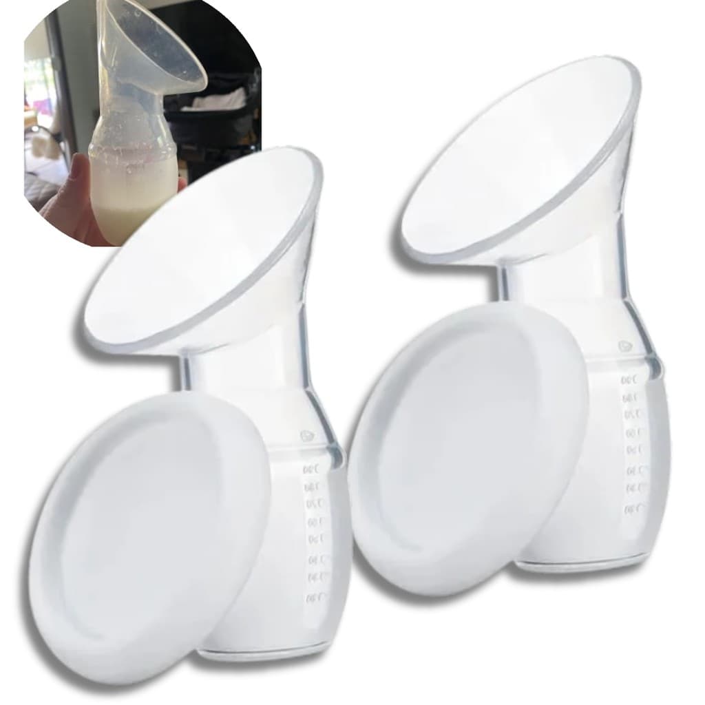 Kit 2 Copo Extrator Coletor De Leite Materno Atoxico Bpa Free