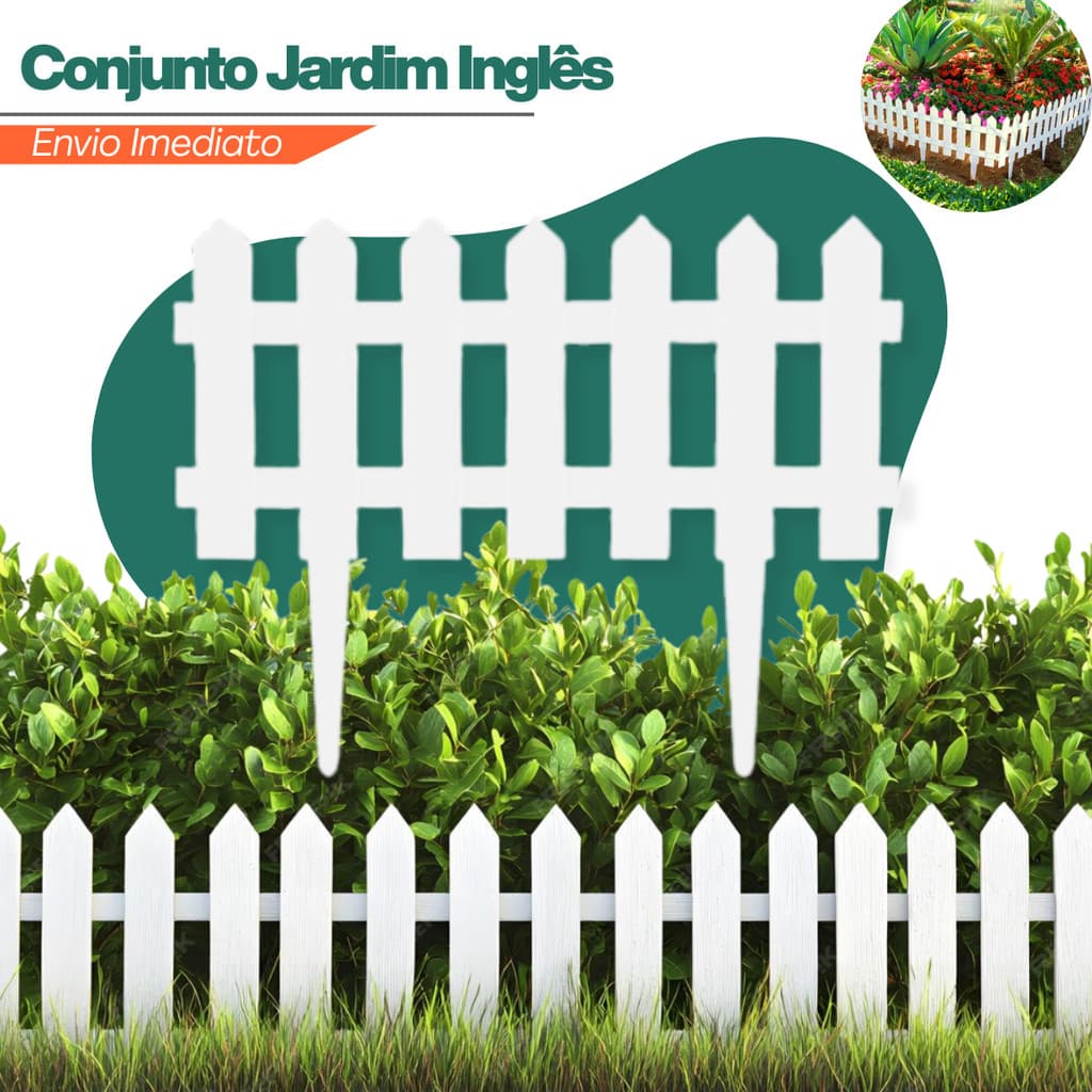 Kit Cercas Plástica Decorativa Jardim Inglês Alta Qualidade Premium Jardinagem