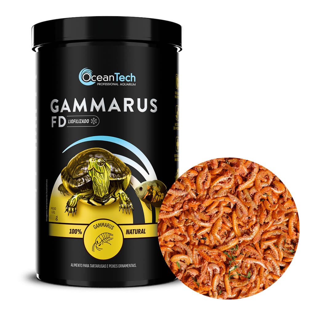 Ração Gammarus Fd 11g Ocean Tech Peixes Répteis Carnívoros