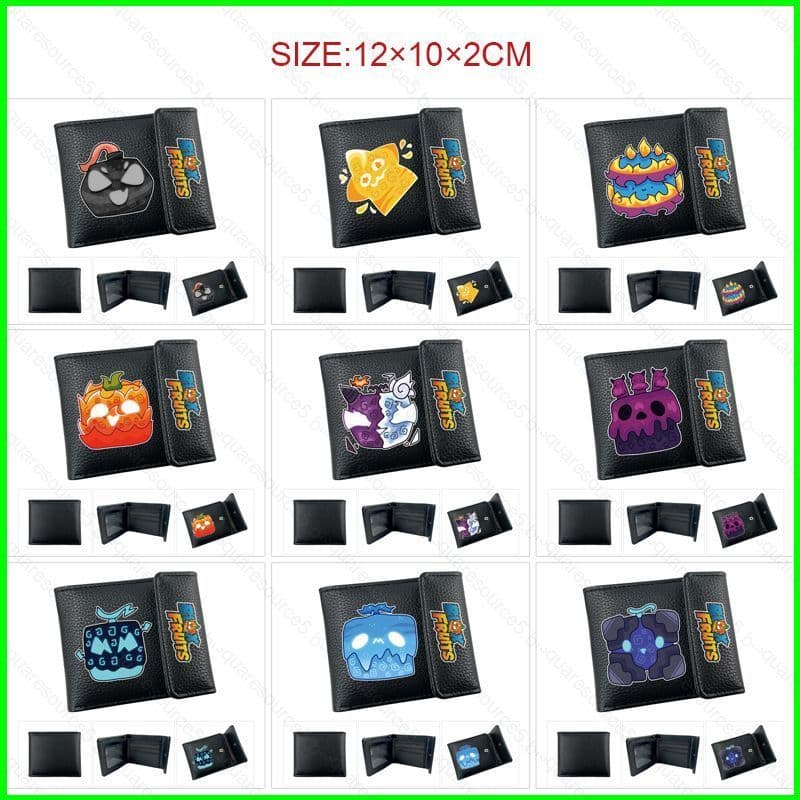 SQ5 Blox Frutas Dos Desenhos Animados Anime Carteira De Couro Do Plutônio Impressão Moeda Bolsa Dobrável
