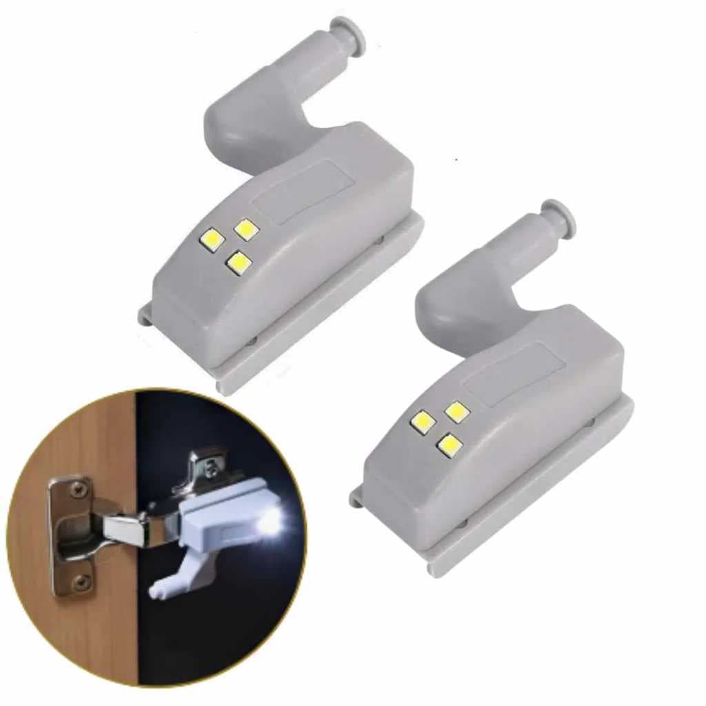 Kit 2 Luminária lampada de Dobradiça interna Led P/ Armário Sensor Automático cor amarela branco quente