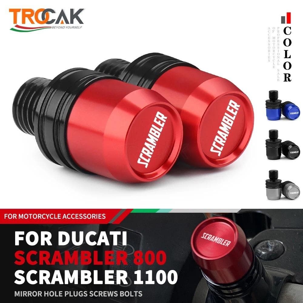 Para Ducati Scrambler 800 1100 ICON 800 Desert Sled 2017-2022 2021 Acessórios Motocicleta Alumínio Espelho Buraco Plugue
