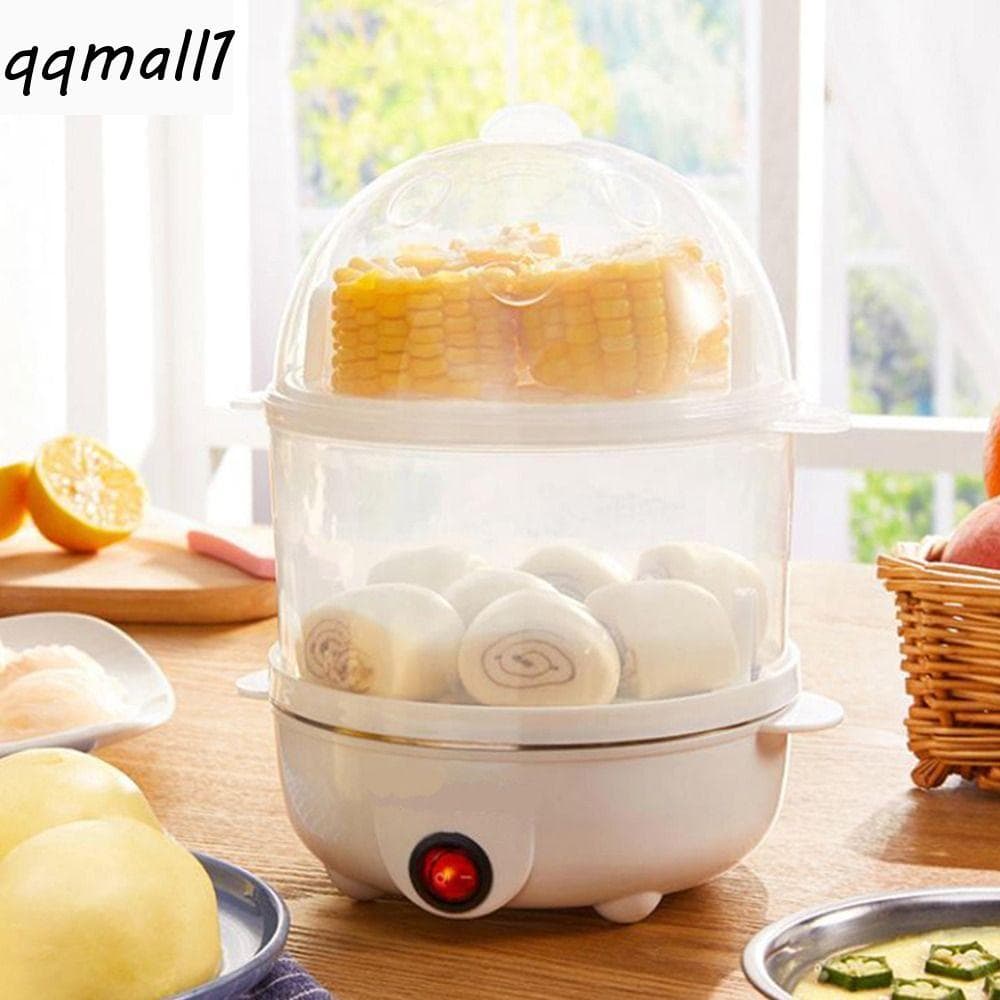 QQMALL1 Panela Elétrica Para Ovos , Camada Única/Dupla , Vaporizador De Alimentos , Café Da Manhã , Cozinha , Leite