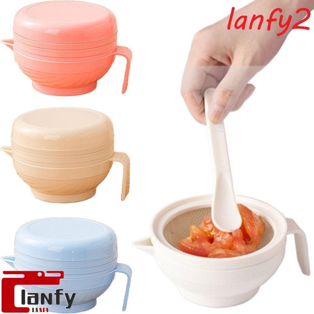 LANFY Conjunto De Tigela De Moagem De Alimentos , 7 Peças , Kit De Moedor Manual Empilhável De Qualidade Alimentar , Esp