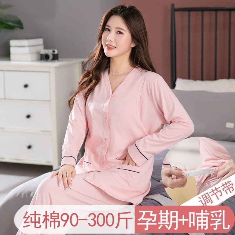 Roupas de confinamento mais gordura tamanho Extra grande pós-natal 150kg período de enfermagem pijama pré-natal 100% alg