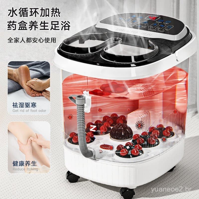 Banheira de massagem para os pés totalmente automática para uso doméstico, com aquecimento elétrico, confortável e profu