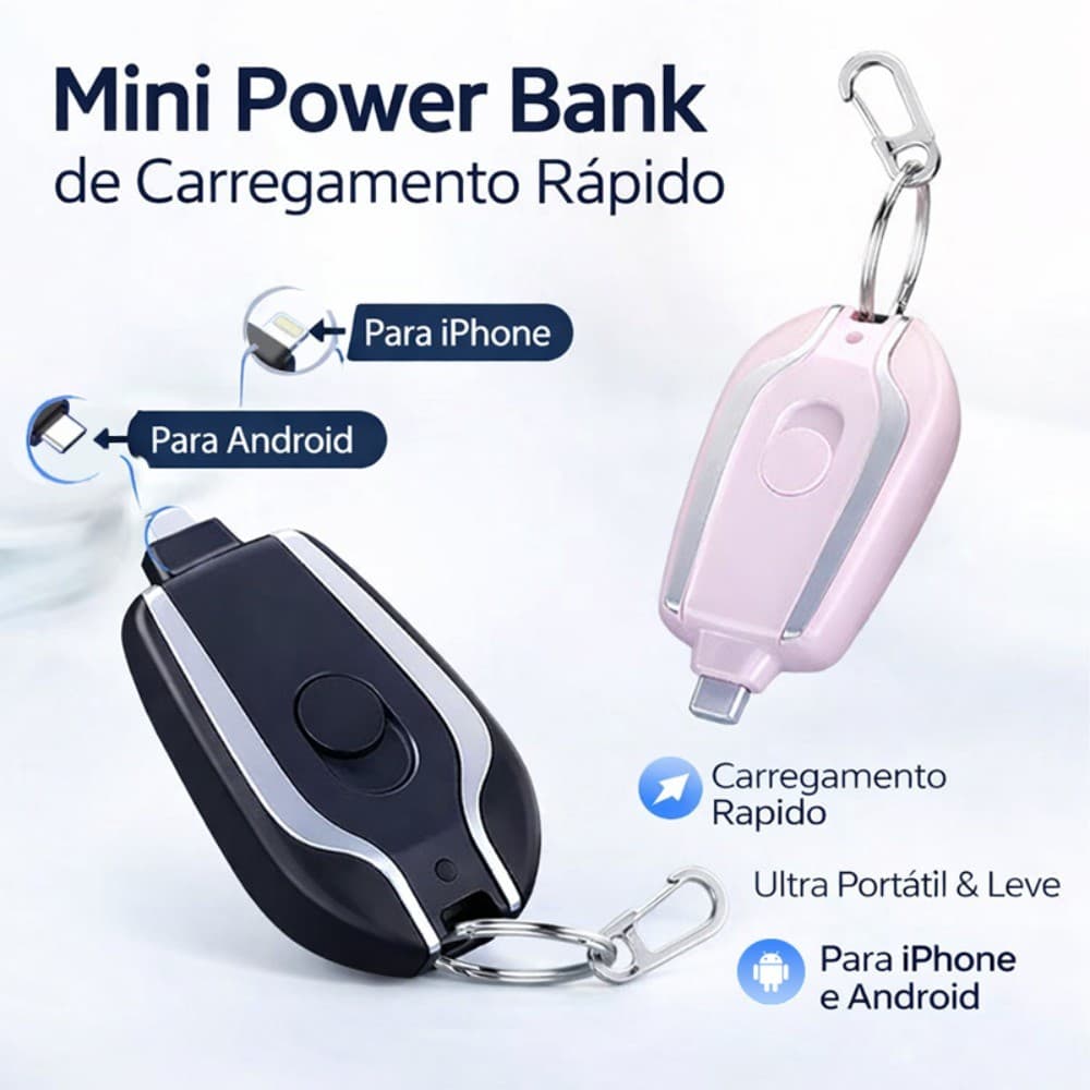 kit2 | Carregador De Chaveiro Portátil | 1500mAh Ultra-Compacto Mini Pacote De Bateria Carregamento Rápido