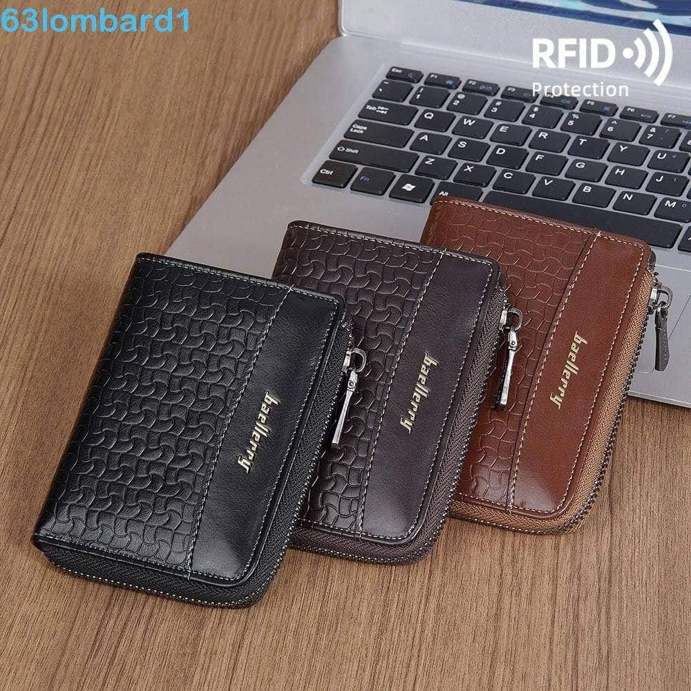 LOMBARD1 Carteira Curta Masculina , Bolsa De Dinheiro Antifurto Com Letras Em Inglês Estilo Recreativo Urbano , Porta-Cr