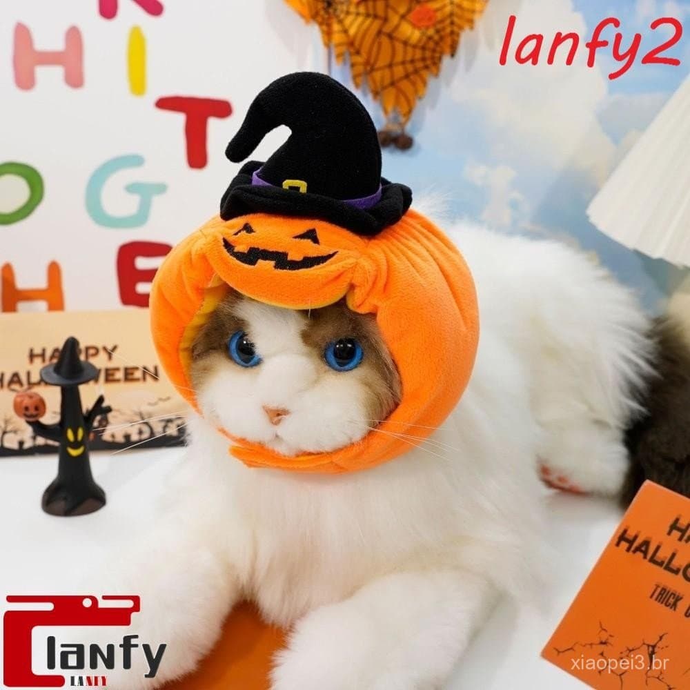 Chapéu De Halloween Para Animais De Estimação LANFY , Macio E Aconchegante Cães Gato Transformador De Abóbora