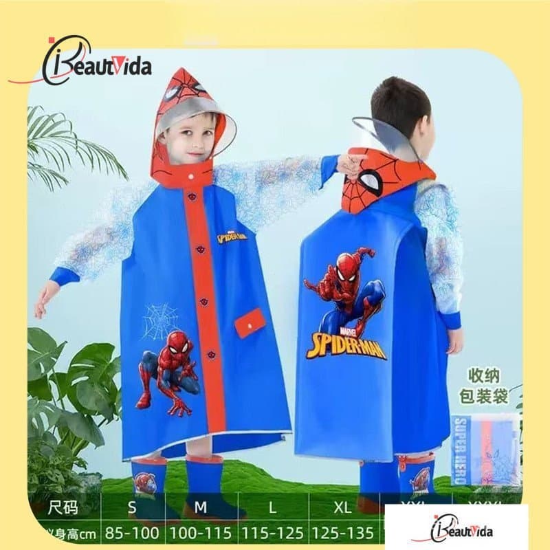 Capa De Chuva disney Para Crianças A Escola Homem-Aranha Big Brim Inflatable Boys'poncho Equipe Americana Poncho