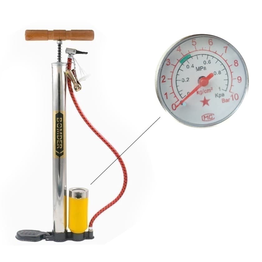 Bomba De Ar encher Pneu Bicicleta Bike Moto Bola em Aluminio com Bico Fino e Grosso