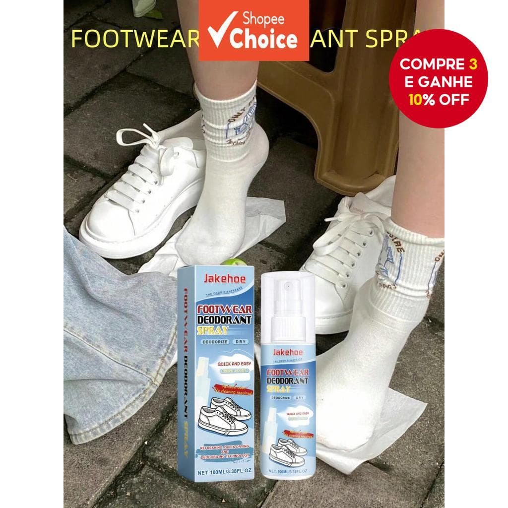  Spray Desodorante Duradouro para Sapatos e Meias – Refresca Sapatos, Previne Odores, Fácil de Transportar e Usar,