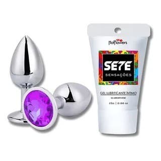 KIT SEX SHOP Plug Anal + 7 Sensações Gel Lubrificante Extra Forte Deslizante 7x1 SEX SHOP Produtos