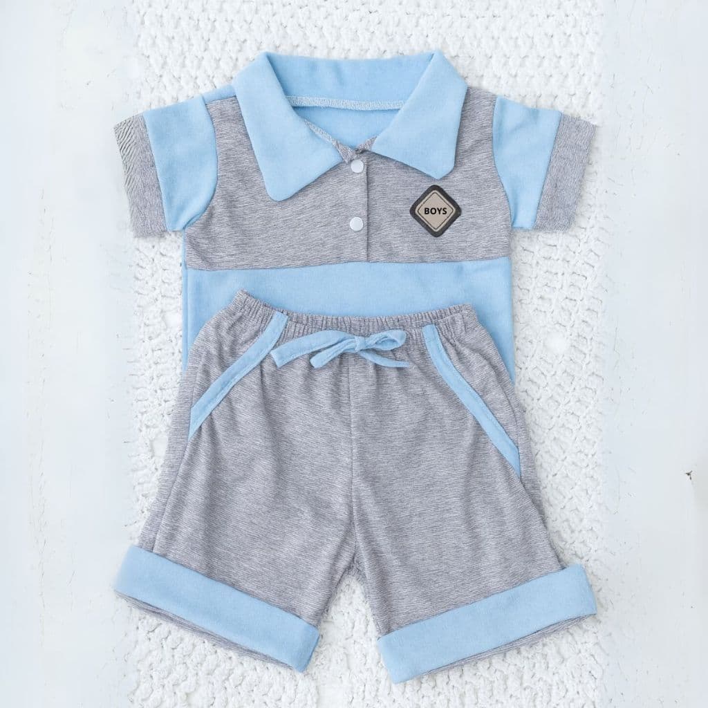 Conjunto bebê Menino Mauricinho linha baby com camiseta polo e shorts Récem Nascido Do 0 a 6 meses