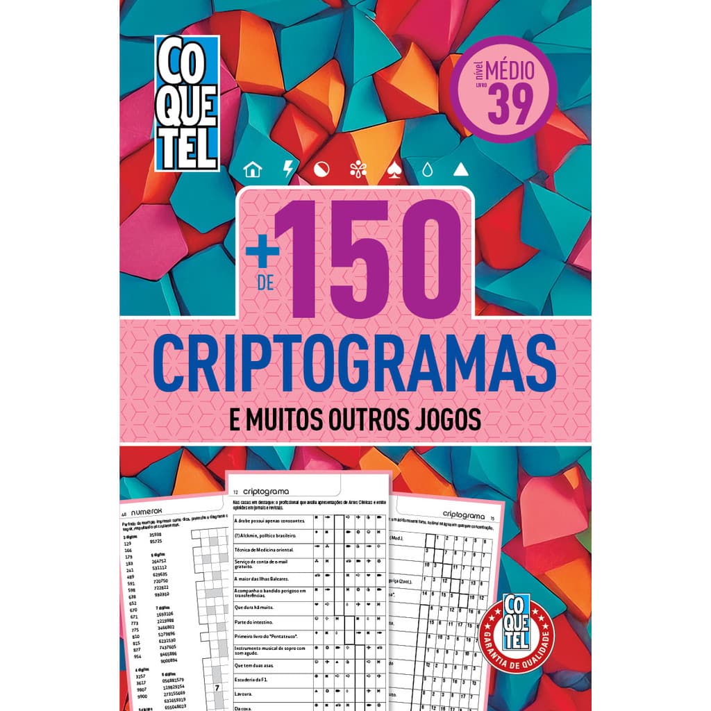 Livro Coquetel Mais de 150 Criptogramas 39livro RCG