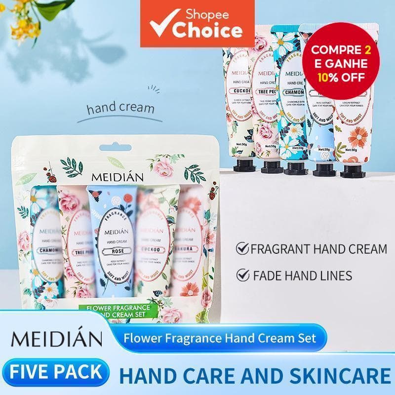 Creme Fragrância Flor Para As Mãos Conjunto Cinco Peças Hidratante , E Máscara De Cuidados Com De Longa Duração