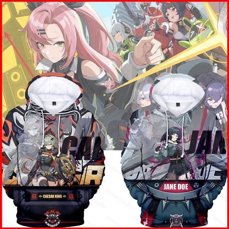 GC2 Zenless Zona Zero Ellen Joe Hoshimi Miyabi Moletom Com Capuz Anime Unissex Manga Comprida Top Cosplay GC2