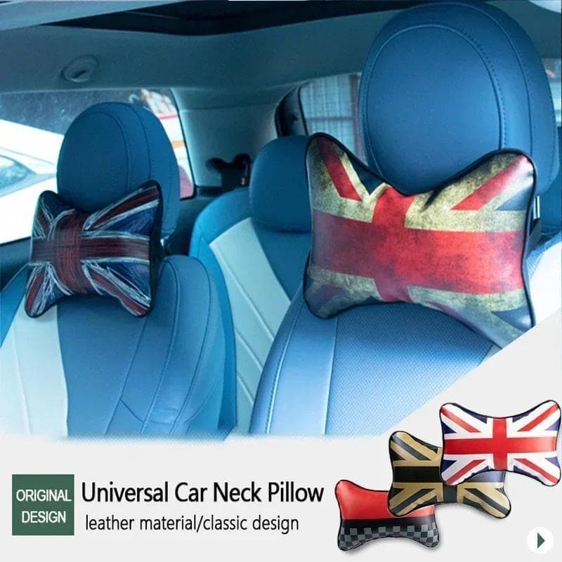 Para MINI COOPER F60 R60 F55 F56 Couro Encosto De Cabeça Pescoço Proteção Travesseiro Acessórios Interiores Automóveis