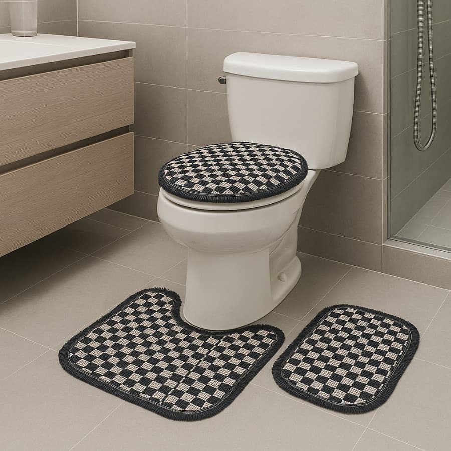 Kit de Banheiro 3 Peças com Franjas – Conforto e Estilo para seu Lar